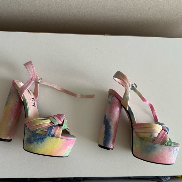 Rainbow Lemon Drop Heels - Privileged by J.C Dossier  - Size 6 - Picture 5 of 6